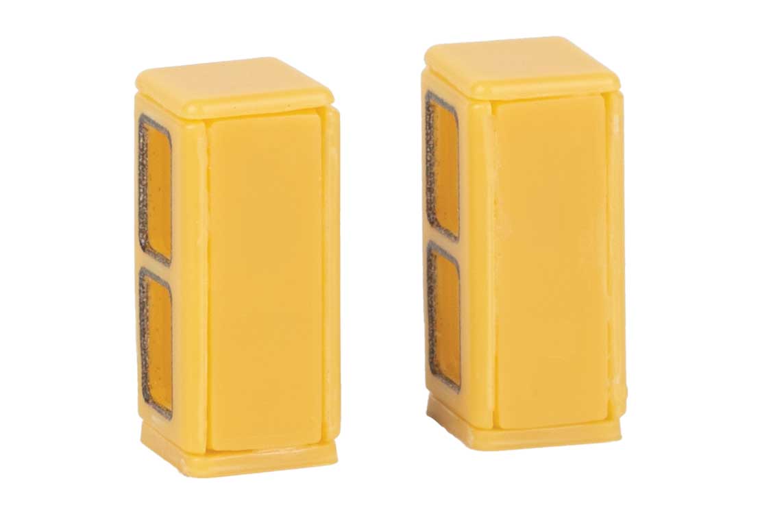 Telephone Booths -- 2 Booths (German Post), 4 Tote Containers (yellow)-3