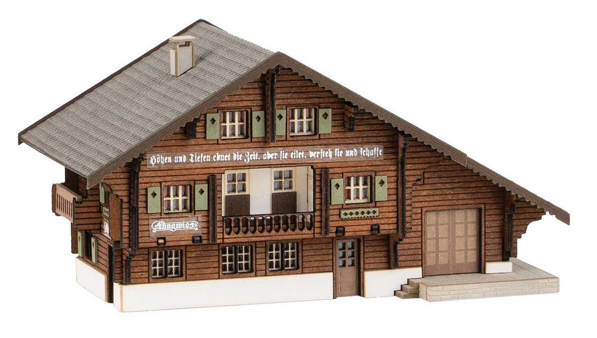 Langwies Train Station -- Laser-Cut Kit - 3-3/8 x 1-13/16 x 1-7/8"  8.5 x 4.6 x 4.7cm-2