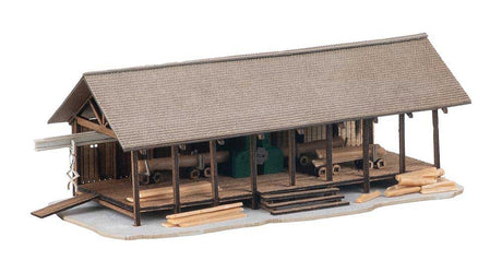 Sawmill and Water Mill -- Laser-Cut Wood Kit - Sawmill: 4-1/8 x 1-1/2 x 1-1/4"  10.4 x 3.8 x 3.2cm-2