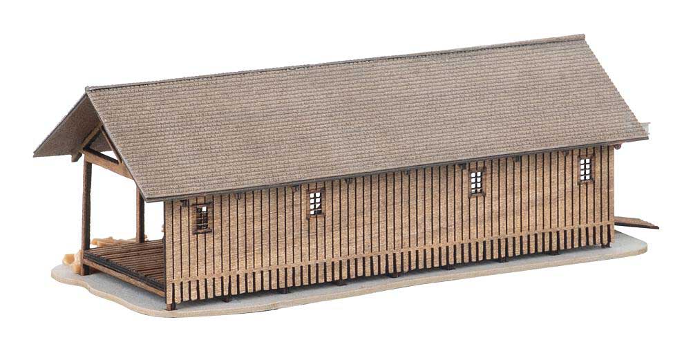 Sawmill and Water Mill -- Laser-Cut Wood Kit - Sawmill: 4-1/8 x 1-1/2 x 1-1/4"  10.4 x 3.8 x 3.2cm-3