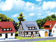 Half-Timbered House w/blue Roof -- 5.5 x 3.7 x 3.6cm