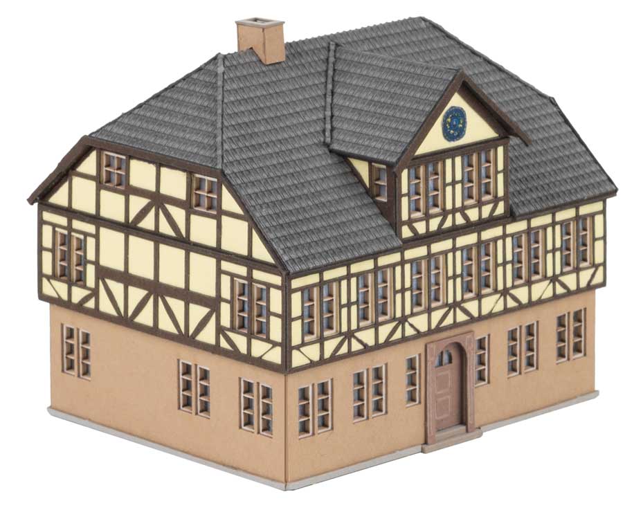 Old Town Hall -- Laser-Cut Kit - 2-5/8 x 2-1/8 x 2-5/16"  6.6 x 5.4 x 5.9cm-2