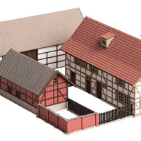 Half-Timber Three-Sided Farm -- Laser-Cut Kit - Includes House, Stable, Barn