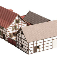 Half-Timber Three-Sided Farm -- Laser-Cut Kit - Includes House, Stable, Barn