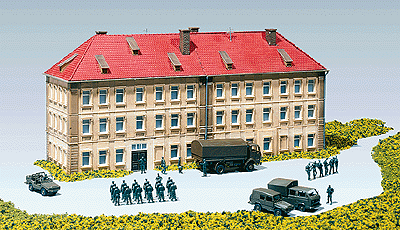 Military Soldiers' Quarters/Barracks -- 14-31/64 x 4-13/64 x 6-59/64"  36.2 x 10.5 x 17.3cm