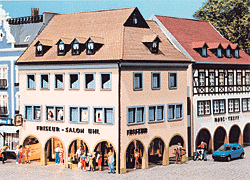 L-Shaped Town House "Hairdressing Salon Uhl" -- 5-5/8 x 5-5/8 x 6-13/32"  14 x 14 x 16cm