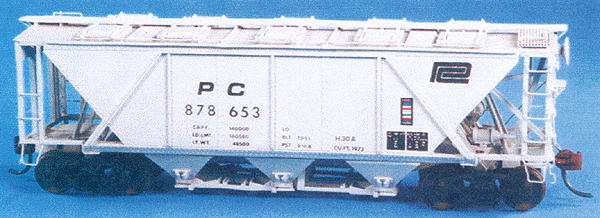 34' Covered Hopper H30A (Resin Kit) -- Penn Central w/Black Decals