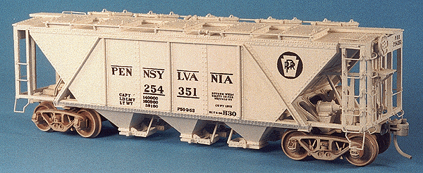 34' H30 Covered Hopper (Resin Kit) -- Pennsylvania Railroad w/Black Circle Keystone Decals
