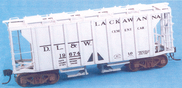 ACF 1790 Cubic Foot 10 Hatch Covered Hopper (Resin Kit w/Decals) -- Delaware, Lackawanna & Western (black)