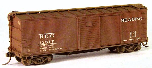 Reading XMp 36' Wood Boxcar w/Hutchins Roof - Kit (Resin) -- Steel Doors - Reading Decals