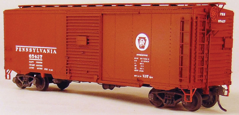PRR Class X37 40' Steel Boxcar - One-Piece Body Resin Kit -- With Pennsylvania Railroad Circle Keystone Decals