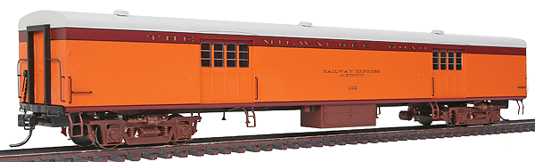 Milwaukee Road 1935-Built Express Car - Ready to Run -- Milwaukee Road #1109 (Hiawatha Scheme orange, maroon, gray Roof)