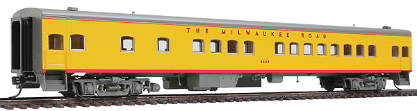 Milwaukee Road 1935-Built Bunk Coach - Ready to Run -- Milwaukee Road #4448 (Post-1956 UP Armour Yellow, gray)