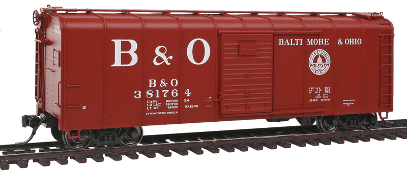 Soo Line-Built 7-Post 50' Boxcar - Ready to Run -- Allegheny Midland #68005 (yellow, red, Tony Koester's Model Railroad)