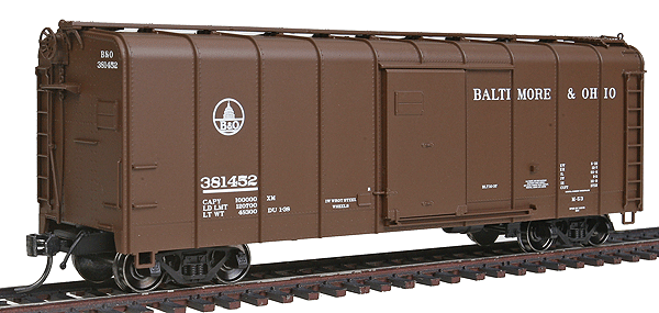 B&O Class M-53 Wagontop Boxcar w/Flat Doors - Ready to Run -- Baltimore & Ohio #381452 (1937-40 Early Kuhler Scheme, brown, Small Logo)