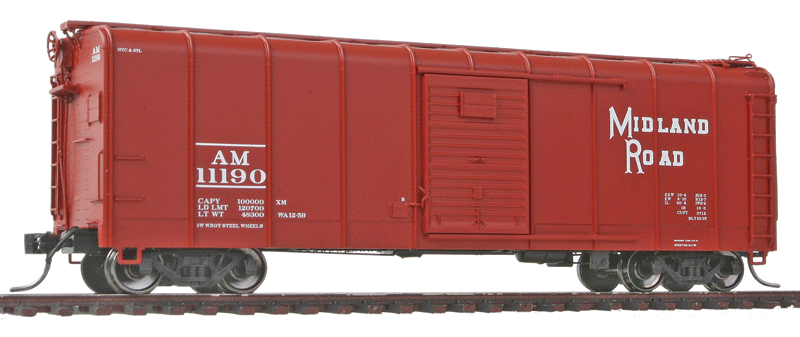 B&O Class M-53 Wagontop Boxcar w/Youngstown Doors - Ready to Run -- Allegheny Midland #11190 (Tony Koester's Model Railroad, Boxcar Red)