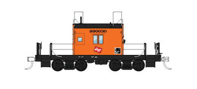Milwaukee Road Transfer Caboose - Ready to Run -- Milwaukee Road #999035 (orange, black, TMR Logo, Plated-Over Window)