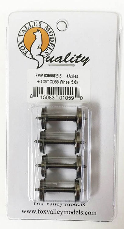 Code 88 36" Metal Wheelsets w/5.6K Ohm Resistor -- pkg(4)