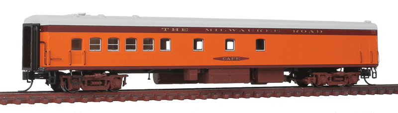 1935 Hiawatha Tap-Cafe - Ready to Run -- Milwaukee Road (1935 Scheme, orange, maroon, gray Roof)-1
