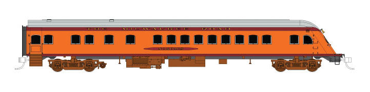 1935 Hiawatha Beaver Tail Observation - Ready to Run -- Milwaukee Road Wenonah (1935 Scheme, orange, maroon, gray Roof)