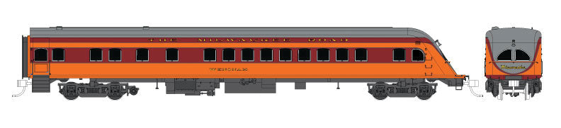 1935 Hiawatha Beaver Tail Observation - Ready to Run -- Milwaukee Road Nokomis (1948 Scheme, orange, maroon, dark gray Roof)