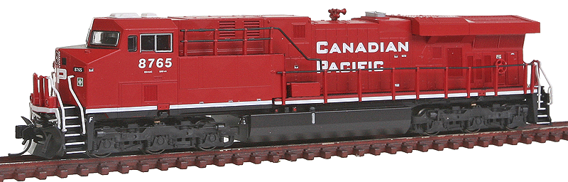 GE ES44AC w/Low Numberboards, Hi-Ad Trucks - Standard DC -- Canadian Pacific #8765 (red, No Beaver Logo)