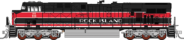 GE ES44AC Diesel w/4-Window Cab, Low Rear Headlight & Steerable Trucks -- Iowa Interstate #513 (Rock Island Heritage Scheme)