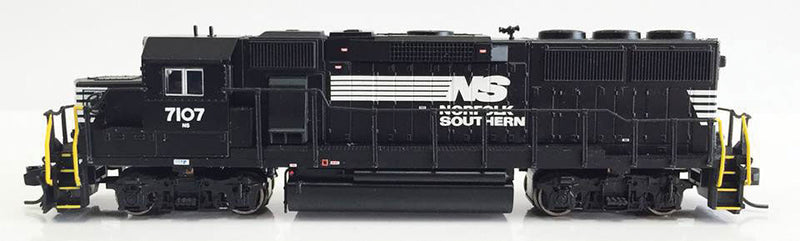 EMD GP60 Late Version - Standard DC -- Norfolk Southern #7107 (As-Delivered, black, white)