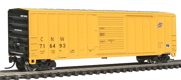 FMC 5347 Cubic Foot Single-Door Boxcar - Ready to Run -- Chicago & North Western #716493 (Traditional Yellow Clinton Repaint)