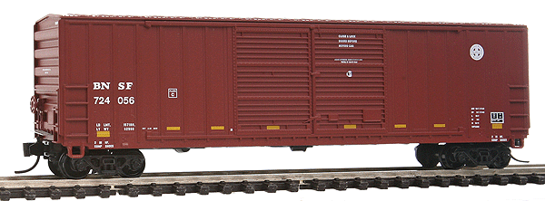 FMC 50' Double-Door Boxcar - Ready to Run -- Burlington Northern Santa Fe #724056 (brown, Small Circle/Cross Logo)