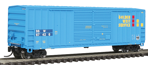 FMC 5283 50' Double-Door Boxcar - Ready to Run -- St. Louis Southwestern #67426 (Ex-Golden West Service; blue, yellow, red)