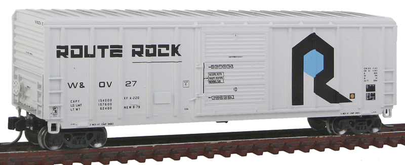 P-S 5344 Cu.ft. Single Door Boxcar - Ready to Run -- Rock Island W&OV #27 (white, black, blue, Route Rock Slogan)