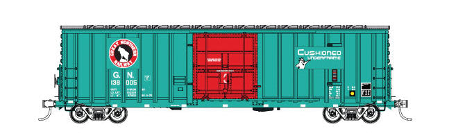 Soo Line 50' 7-Post Plug-Door Boxcar - Ready to Run -- Great Northern #138005 (Jade Green, red, white; Rocky Silhouette)