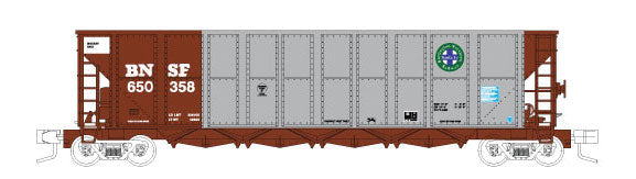 Trinity RD-4 Hopper 12 Pack - Ready to Run -- Burlington Northern Santa Fe Set #5 (silver, Boxcar Red, Circle/Cross Logo)