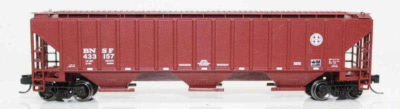 4740 Cu.Ft. 3-Bay Covered Hopper - Ready to Run -- Burlington Northern Santa Fe 433243 (Boxcar Red, Circle-Cross Logo)