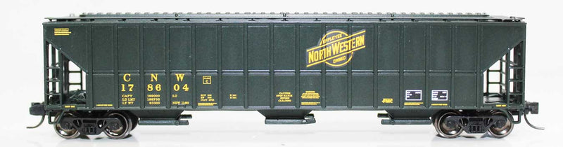 FMC 4700 Cu.Ft. 3-Bay Covered Hopper - Ready to Run -- Chicago & North Western #178622 (Original, green, black Employee Owned Logo)