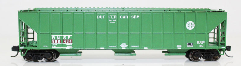 FMC 4700 Cu.Ft. 3-Bay Covered Hopper - Ready to Run -- Burlington Northern Santa Fe 808434 (green, Circle-Cross, Buffer Service)