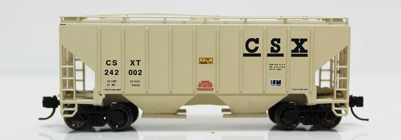 3000 Cu.Ft. 2-Bay Covered Hopper - Ready to Run -- CSX 242052 (beige, black)