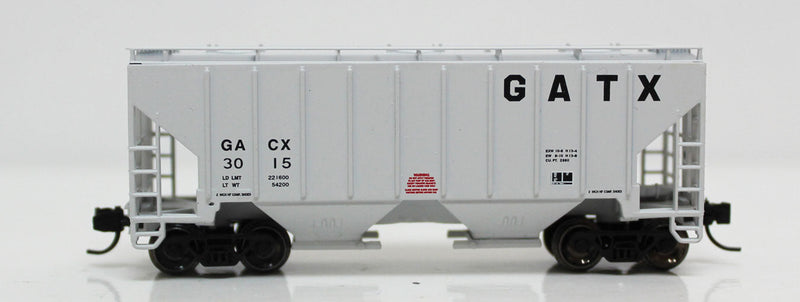 3000 Cu.Ft. 2-Bay Covered Hopper - Ready to Run -- GATX 3015 (gray, Large GATX)