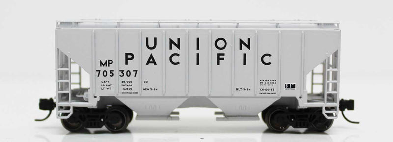 3000 Cu.Ft. 2-Bay Covered Hopper - Ready to Run -- Union Pacific MP 705328 (gray, black)