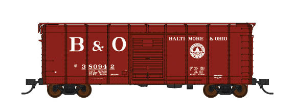 B&O Class M-53 Wagontop Boxcar w/Youngstown Doors - Ready to Run -- Baltimore & Ohio #380942 (Boxcar Red, No Small B&O, 13 States, Billboard B&O