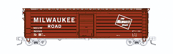 Milwaukee Road 50' Single-Door Rib-Side Boxcar - Ready to Run -- Milwaukee Road #50105 (Boxcar Red, Billboard Lettering, Large Logo)