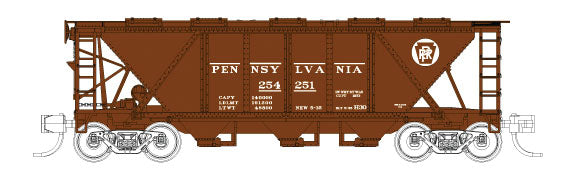 PRR Class H30 3-Bay Covered Hopper - Ready to Run -- Pennsylvania Railroad #254289 (Tuscan, Circle Keystone)