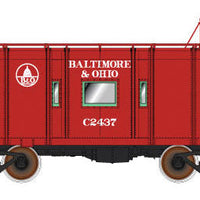 B&O I-12 Wagontop Bay Window Caboose - Ready to Run -- Baltimore & Ohio #C-2400 (1941-45 Scheme; red, white; Capitol Dome Logo)