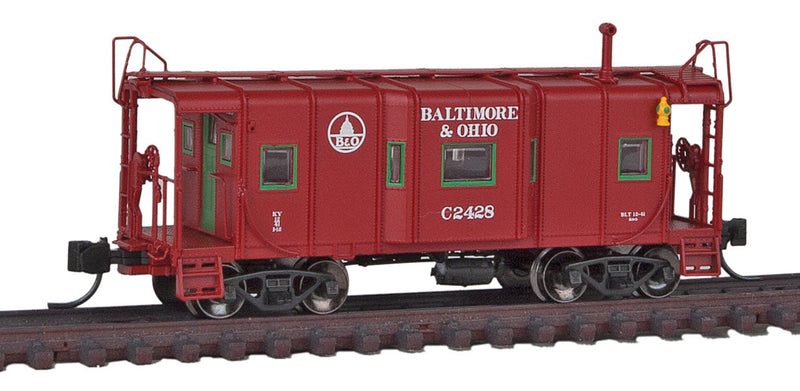 B&O I-12 Wagontop Bay Window Caboose - Ready to Run -- Baltimore & Ohio #C-2428 (1941-45 Scheme; red, white; Capitol Dome Logo)