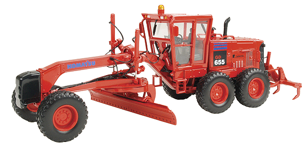 Komatsu GD655 Scraper/Grader - Assembled -- Forestry Division (red)