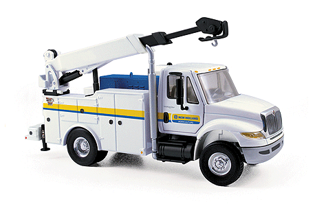International DuraStar Service Truck - Assembled -- New Holland Ag-International (white, blue, yellow)