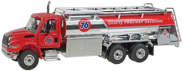 International Durastar Fuel Tank Truck - Assembled -- Union 76 Quality PROclean Gasolines (orange, chrome)