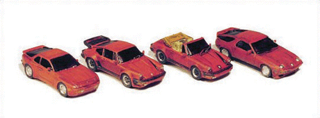 Sports Car Variety Pack -- Unpainted Metal Kit pkg(4)