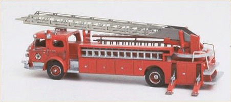 Emergency Fire Dept. Vehicles - American LaFrance (Unpainted Metal Kit) -- 1000 Series Rear-Mount (City Service) Aerial Ladder Truck
